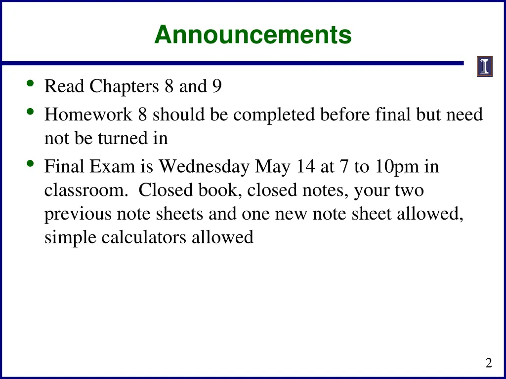 announcements