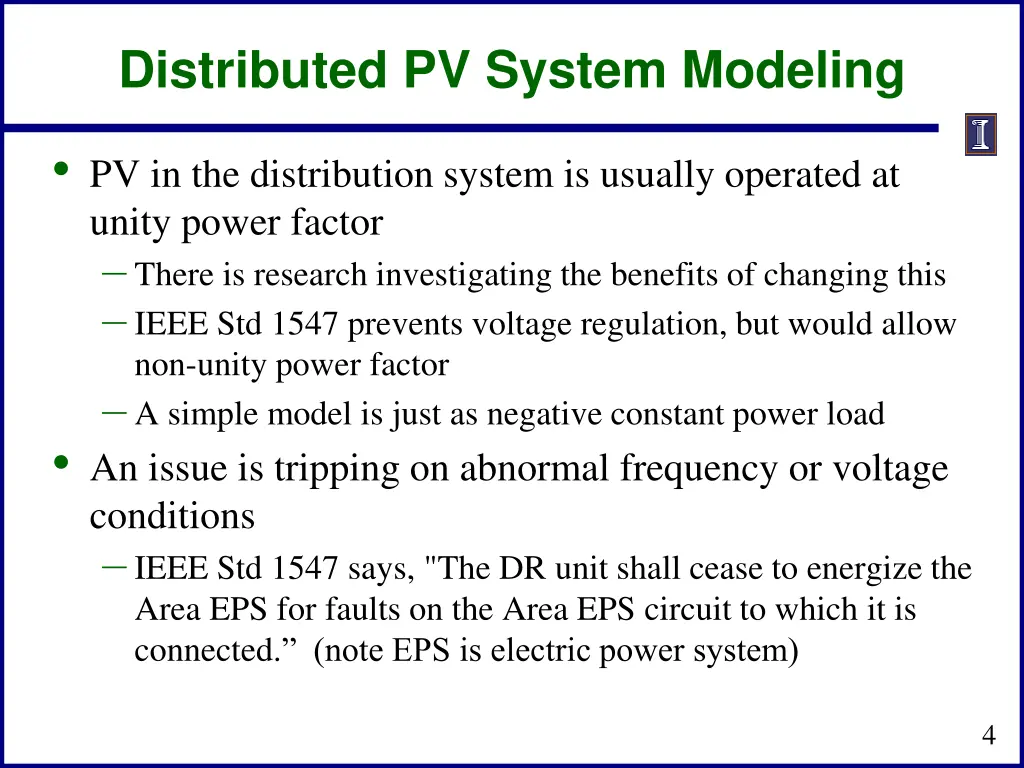 distributed pv system modeling