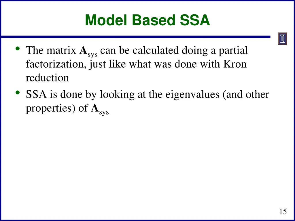 model based ssa 1