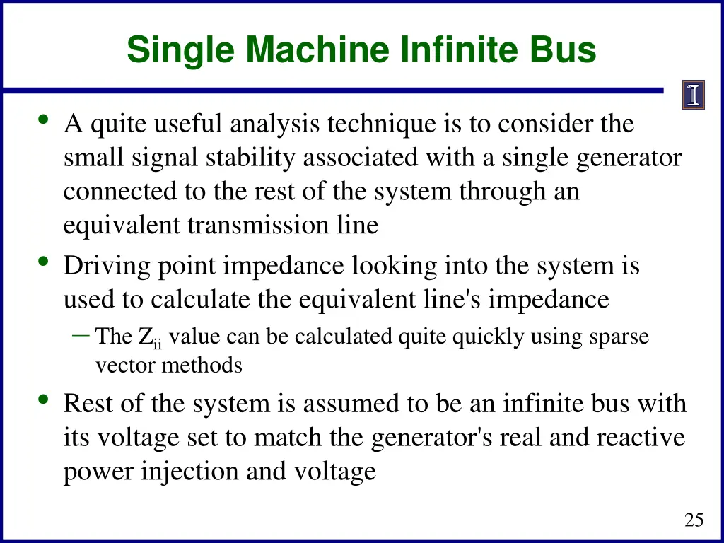 single machine infinite bus