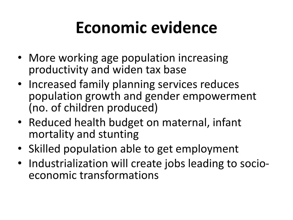 economic evidence