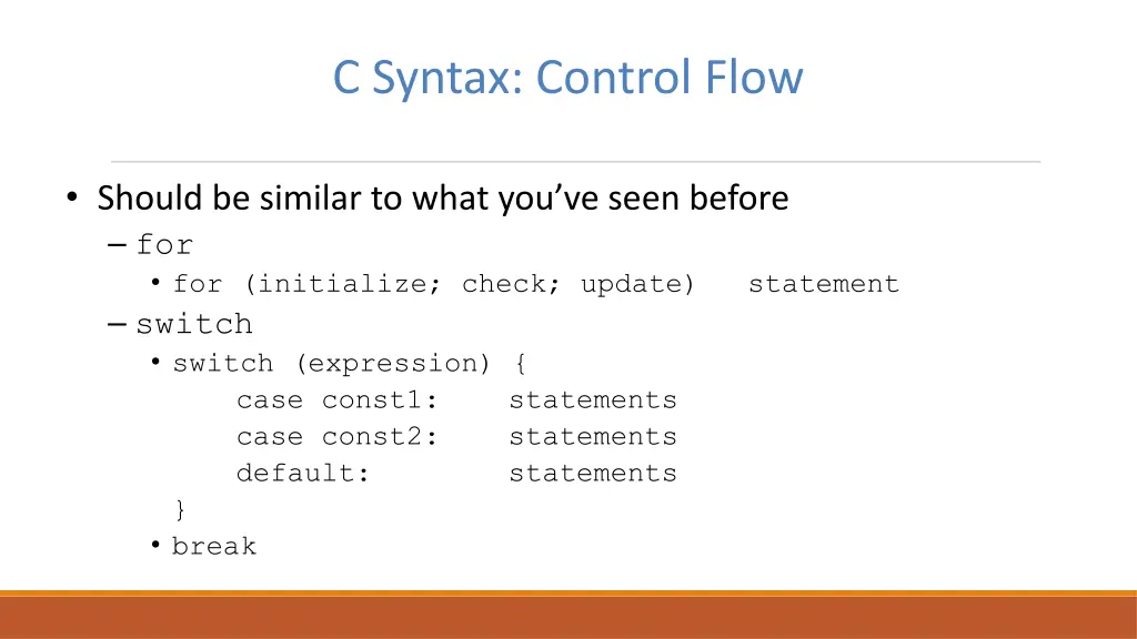 c syntax control flow 1