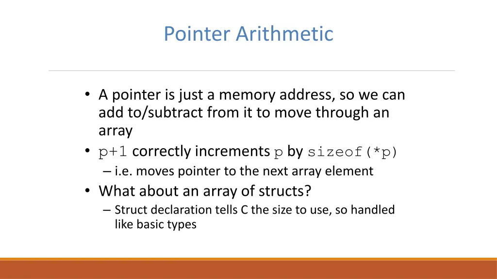 pointer arithmetic 1