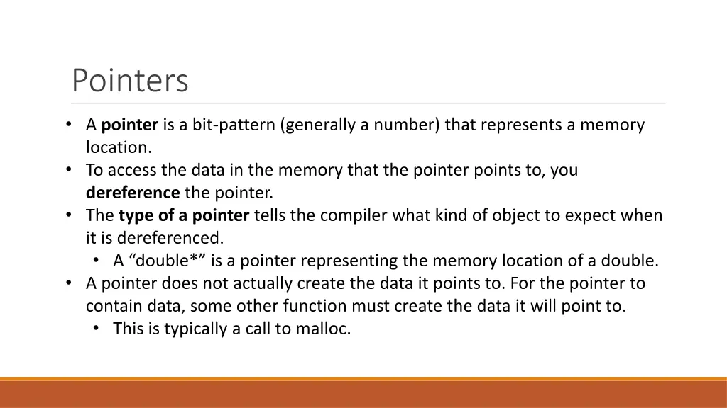 pointers