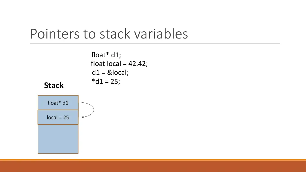 pointers to stack variables
