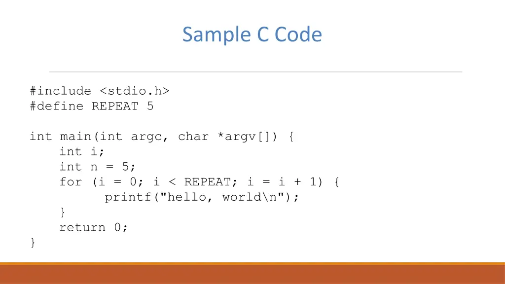 sample c code