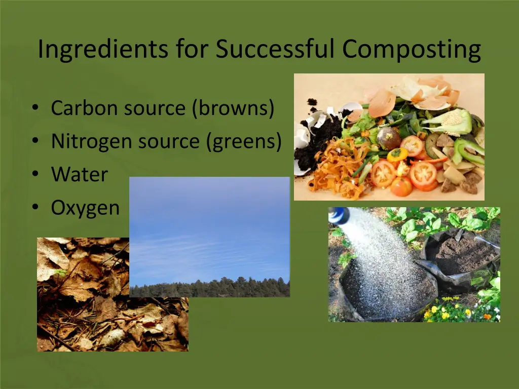 ingredients for successful composting
