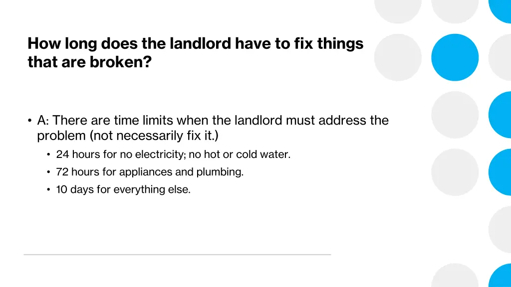 how long does the landlord have to fix things