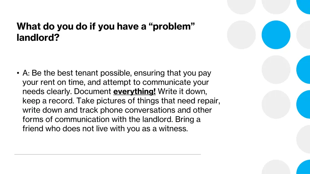 what do you do if you have a problem landlord