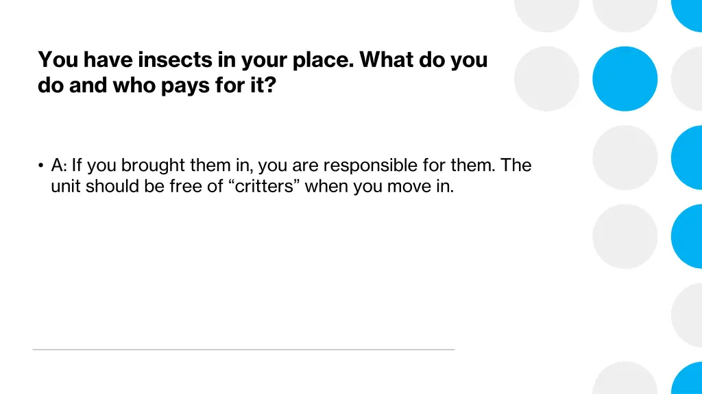 you have insects in your place what