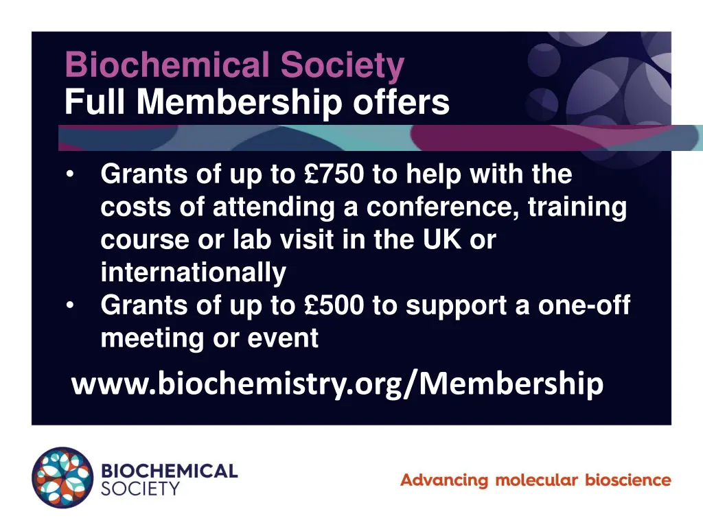 biochemical society full membership offers 3