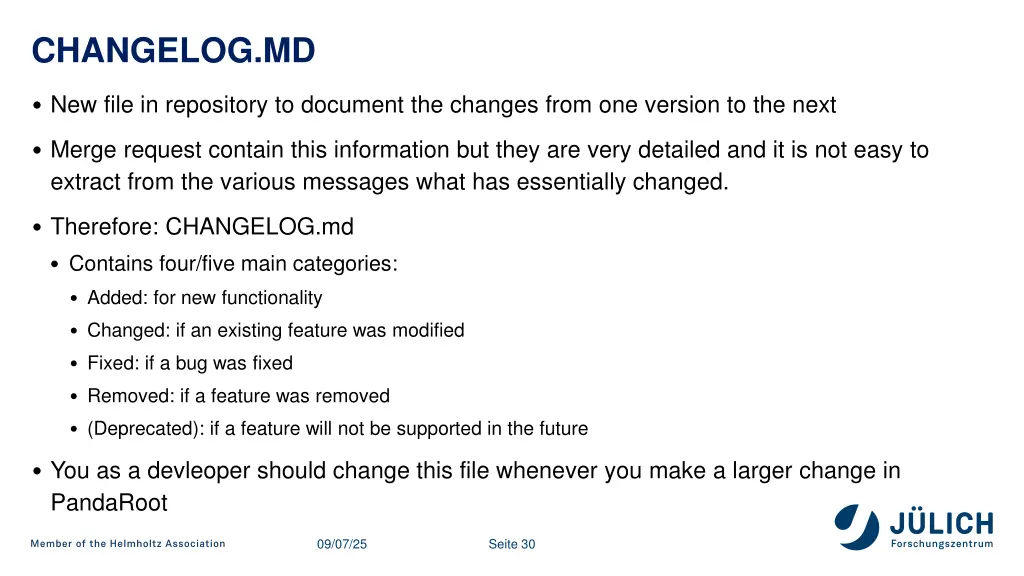 changelog md