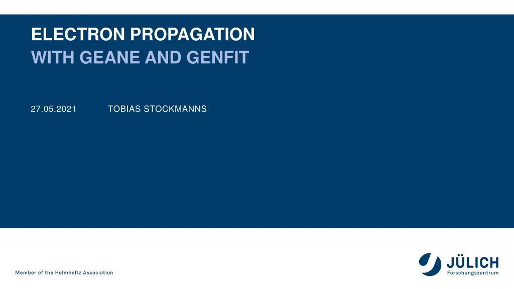 electron propagation with geane and genfit
