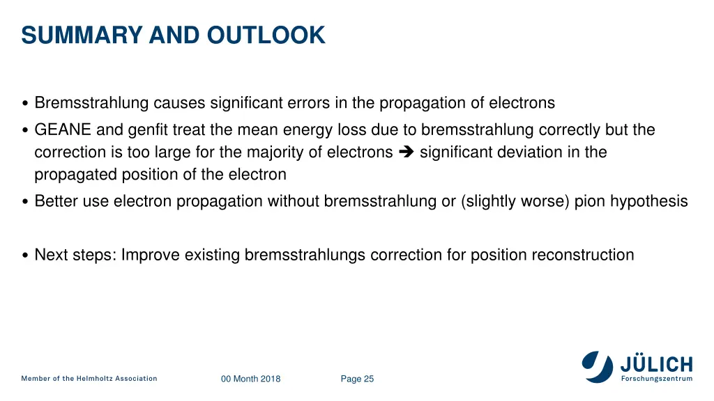 summary and outlook