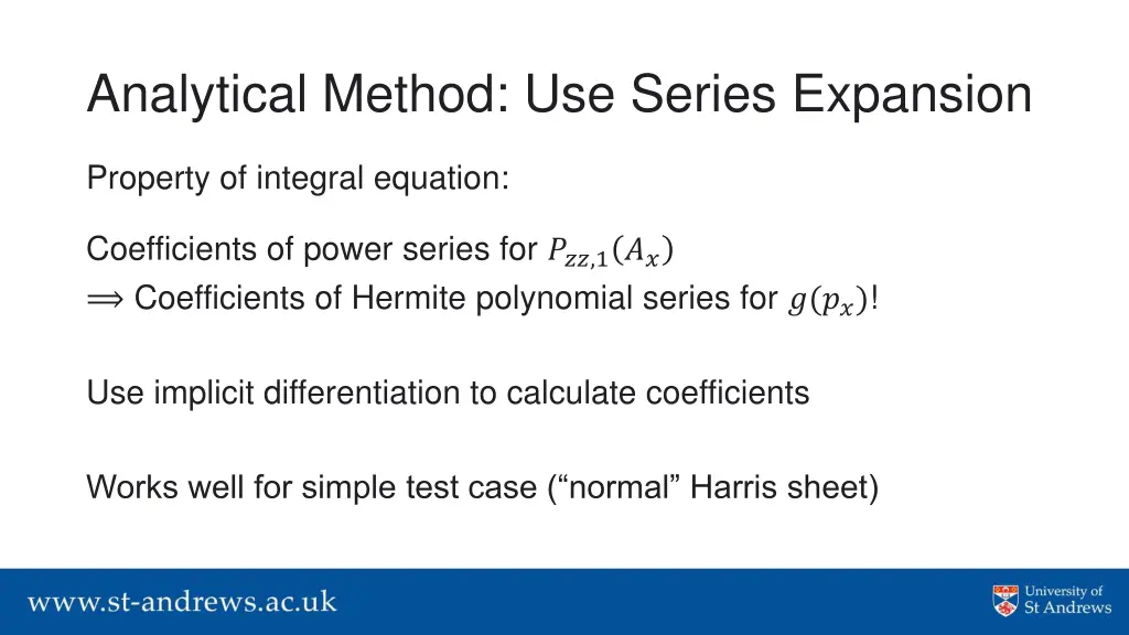 analytical method use series expansion