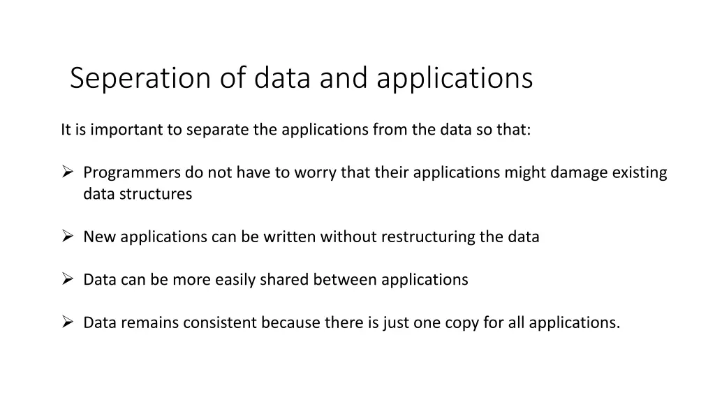 seperation of data and applications 1