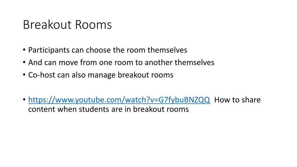 breakout rooms