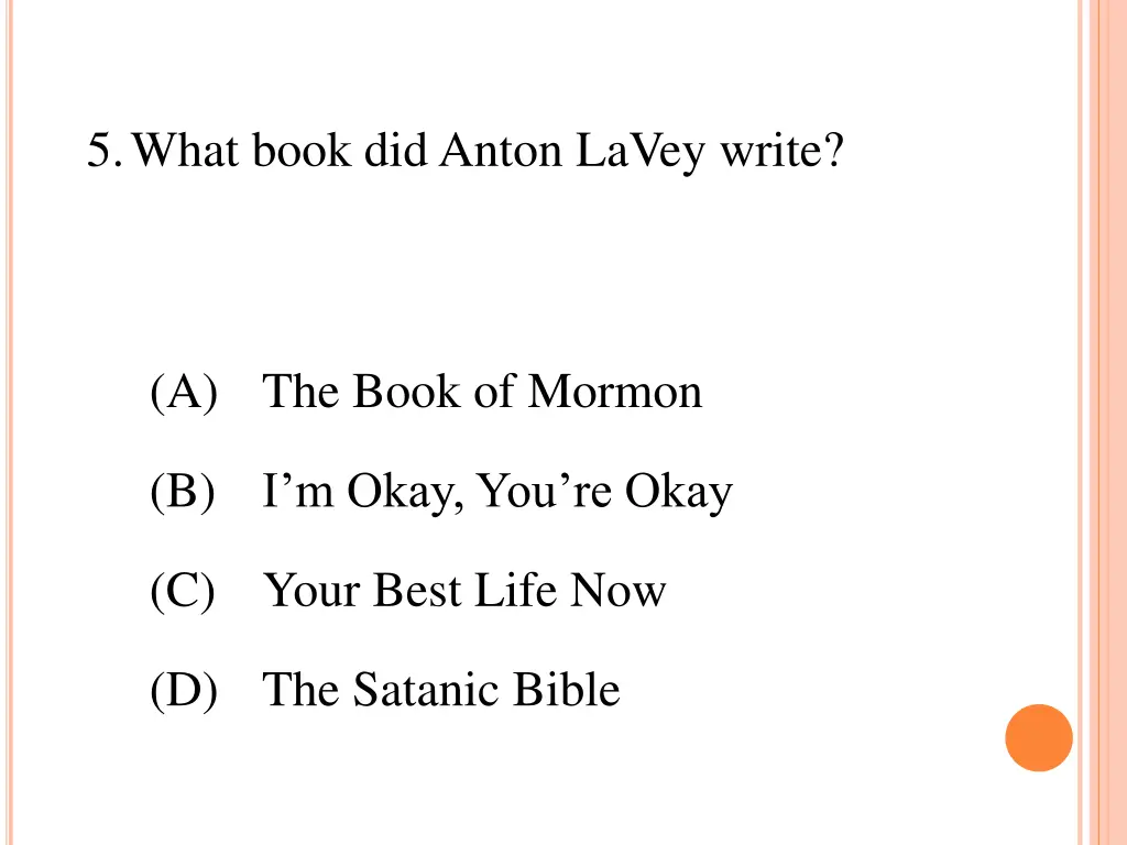 5 what book did anton lavey write