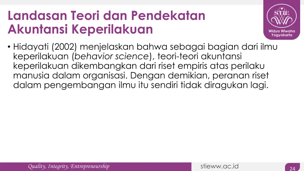 landasan teori dan pendekatan akuntansi