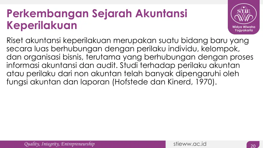 perkembangan sejarah akuntansi keperilakuan riset