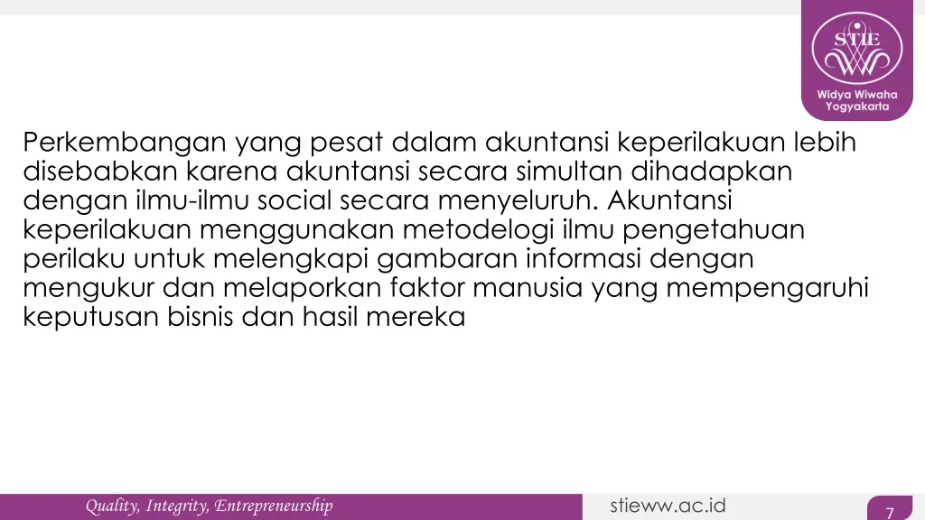 perkembangan yang pesat dalam akuntansi