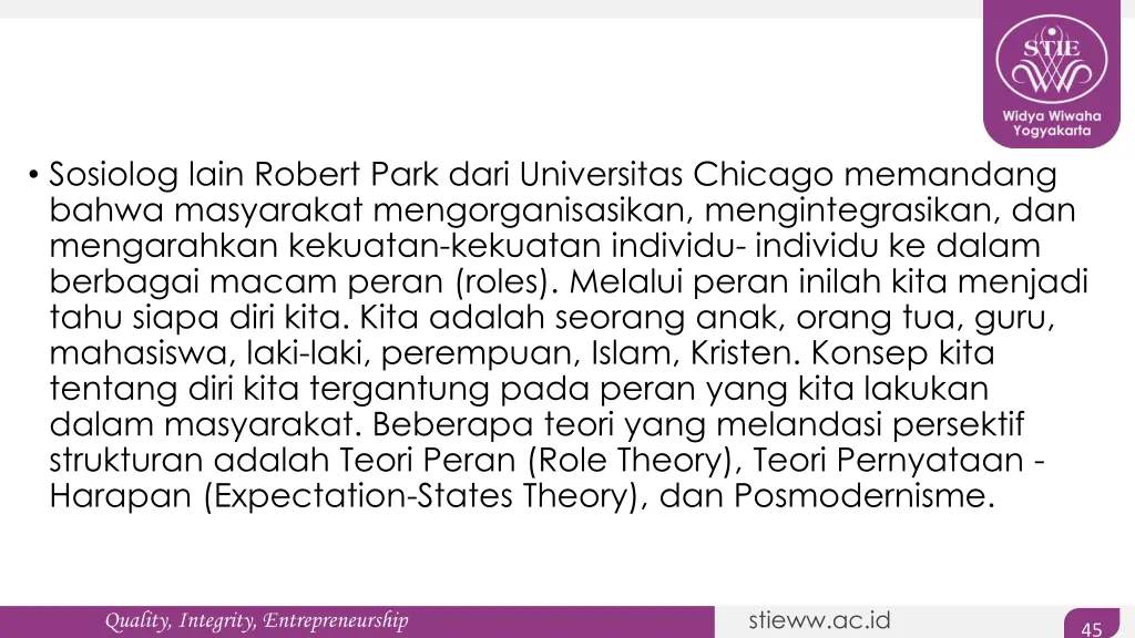 sosiolog lain robert park dari universitas