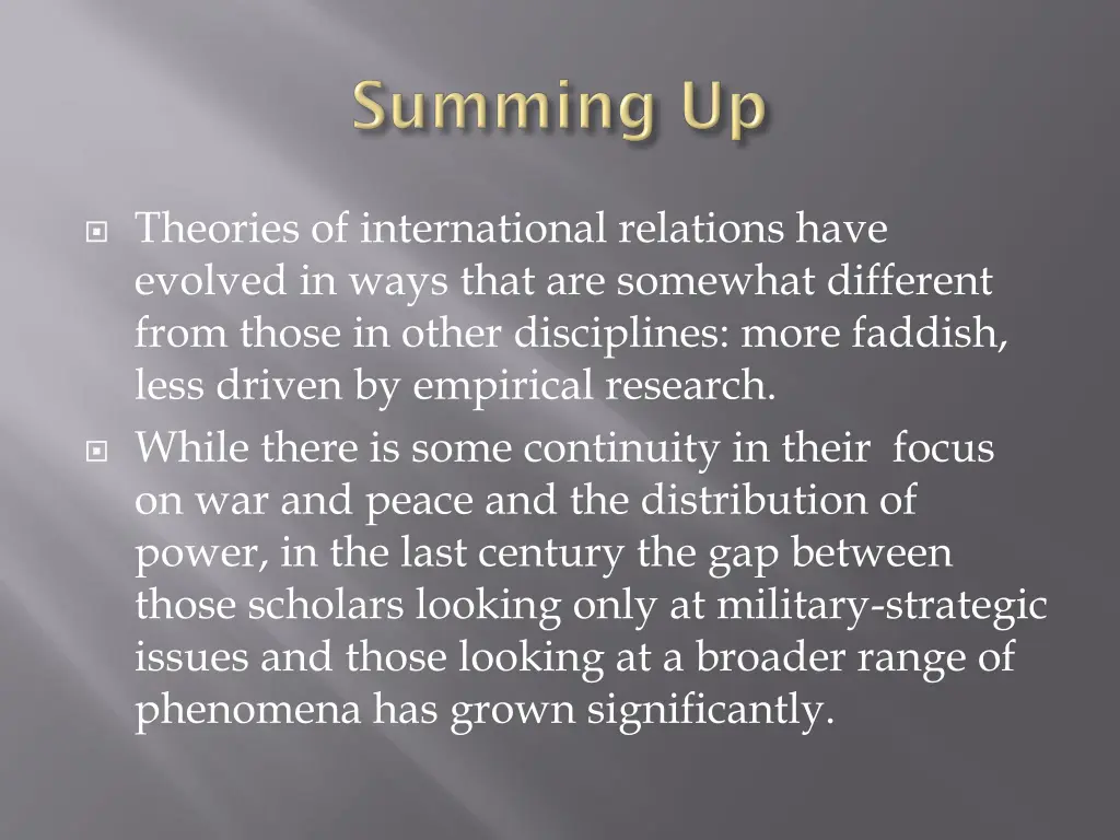theories of international relations have evolved