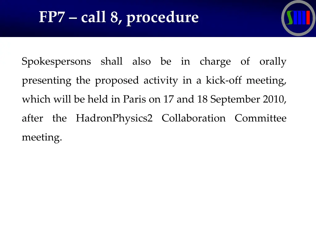 fp7 call 8 procedure 3