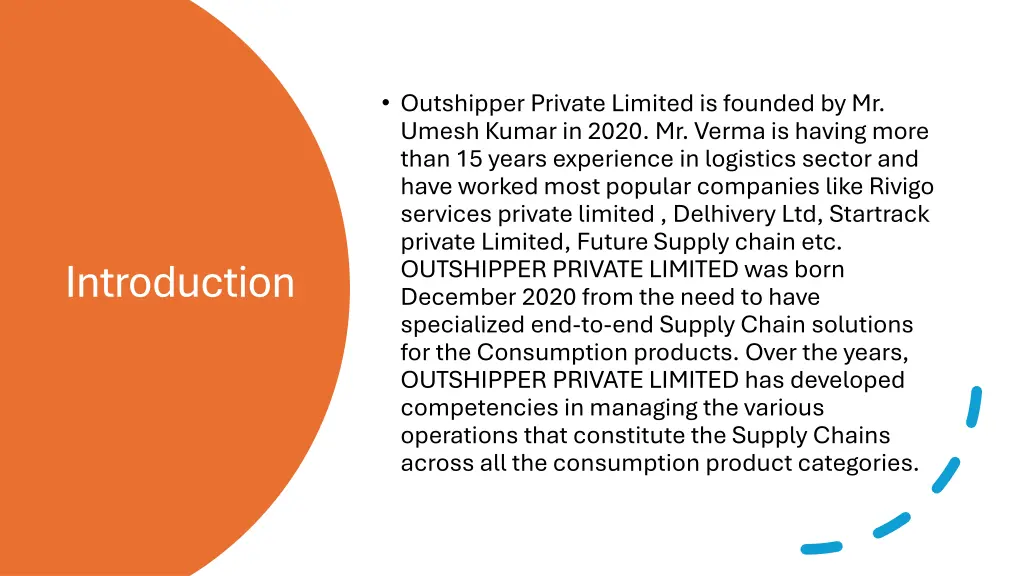 outshipper private limited is founded by mr umesh