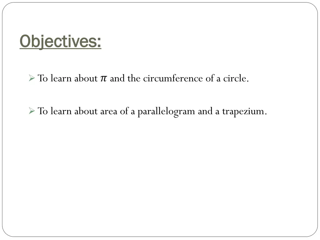 objectives objectives