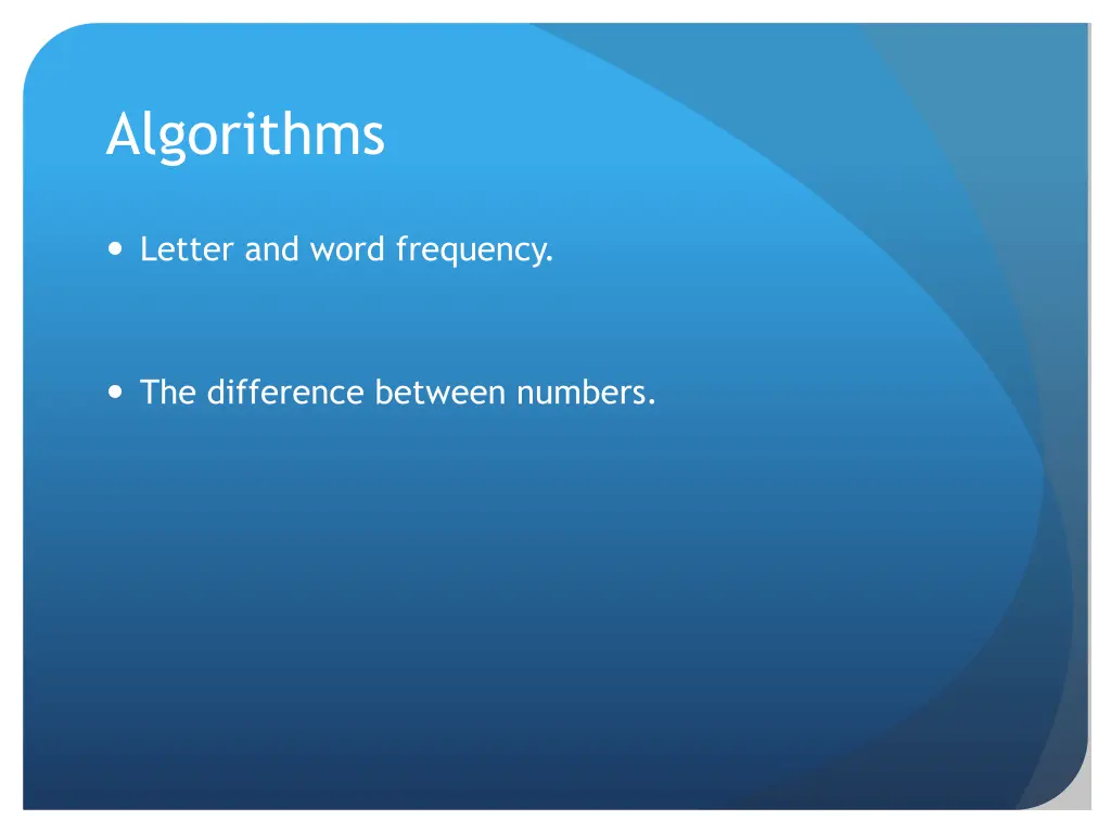 algorithms