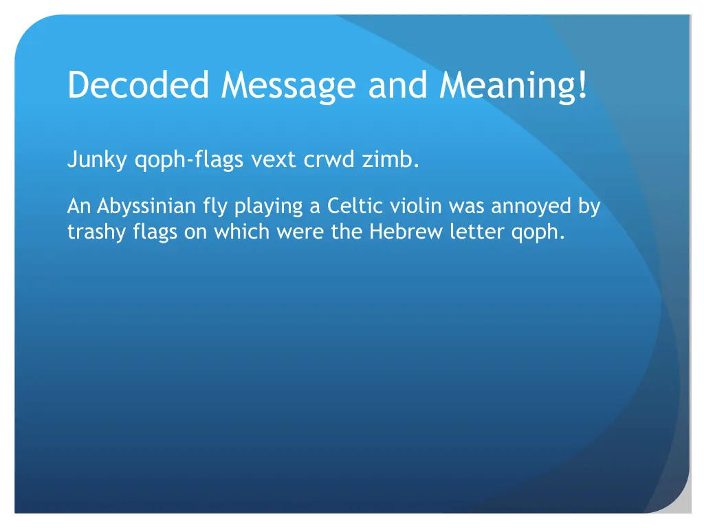 decoded message and meaning