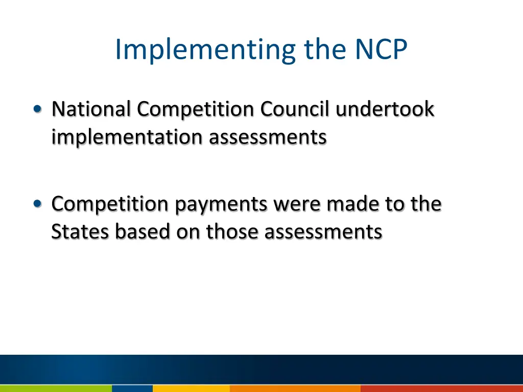 implementing the ncp