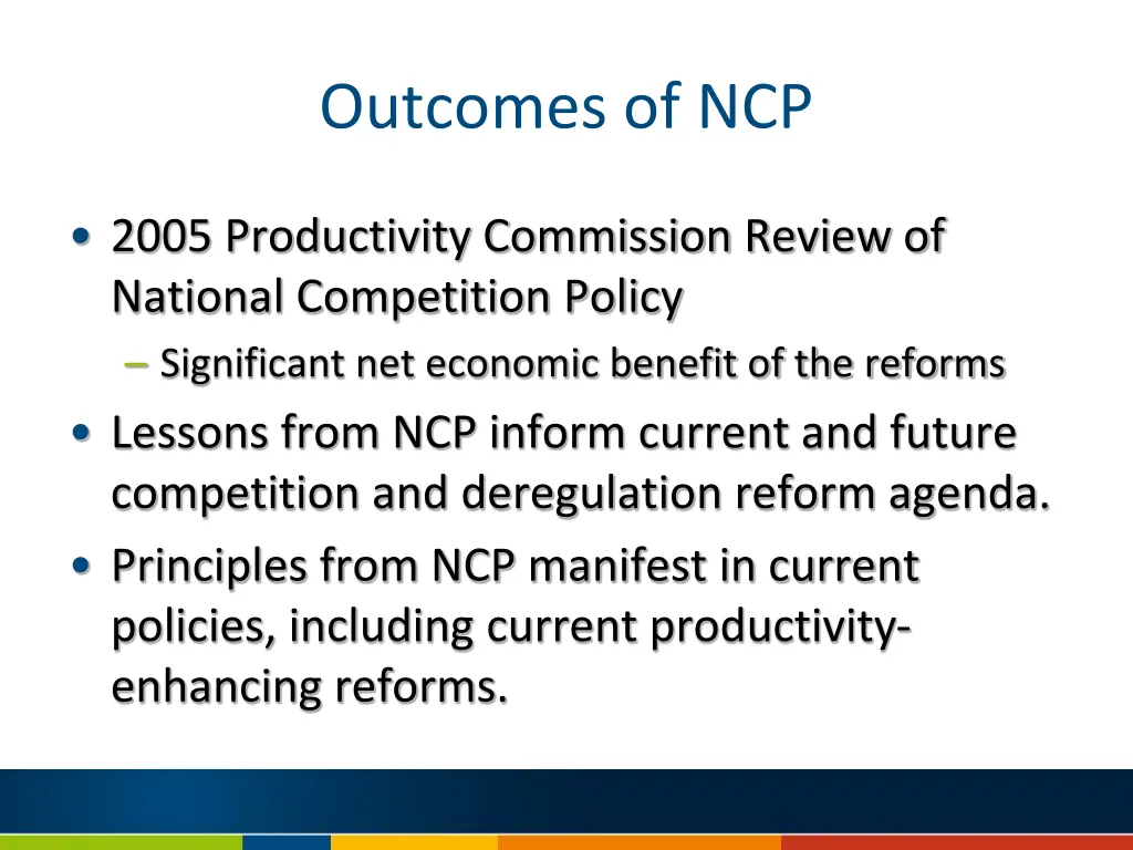 outcomes of ncp