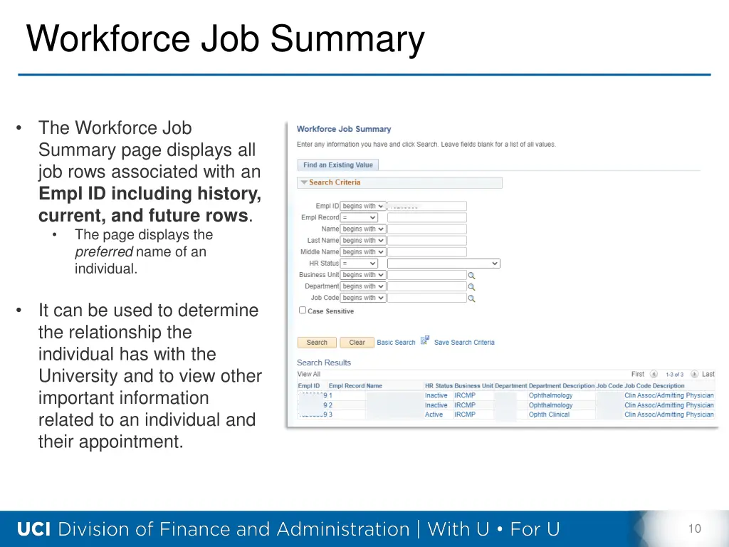 workforce job summary