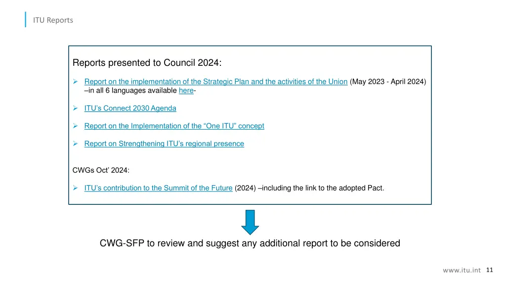 itu reports