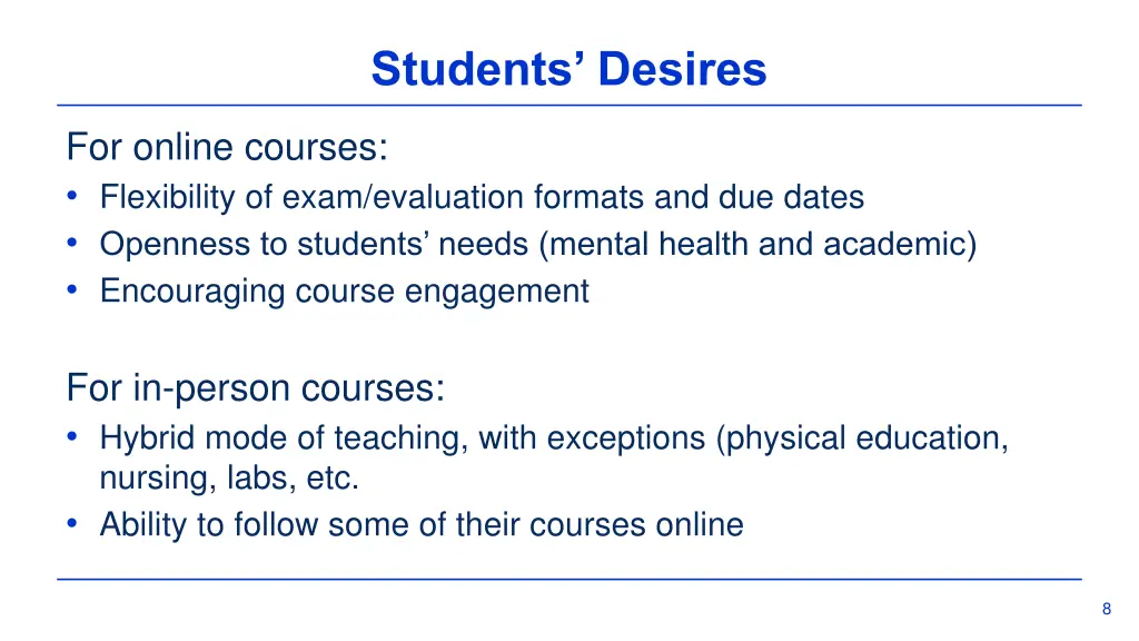 students desires