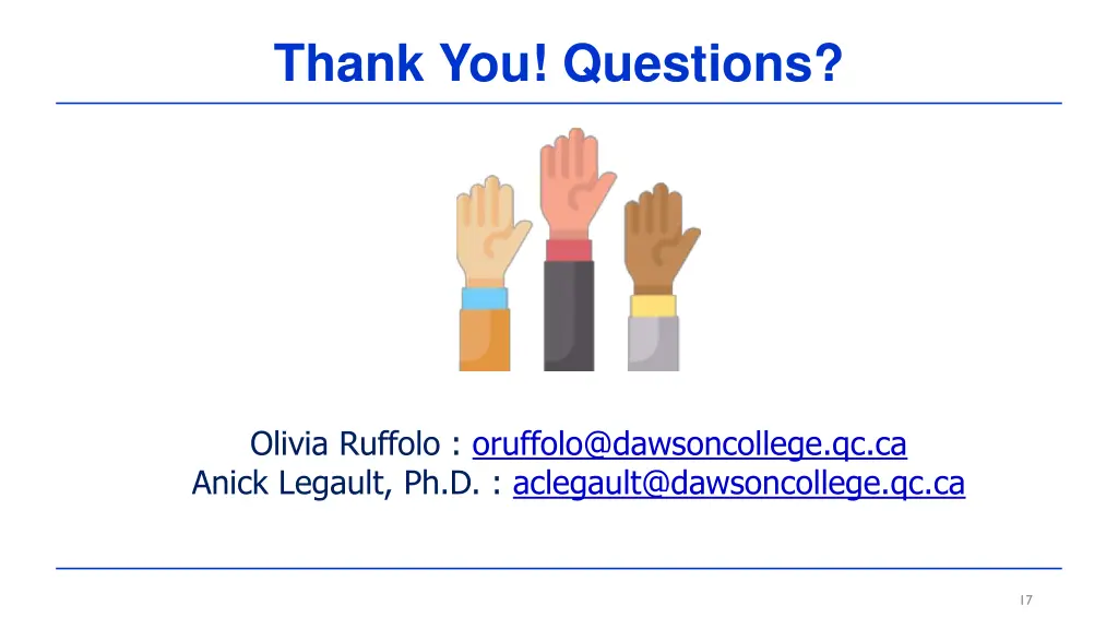 thank you questions