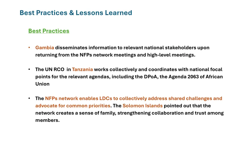 best practices lessons learned