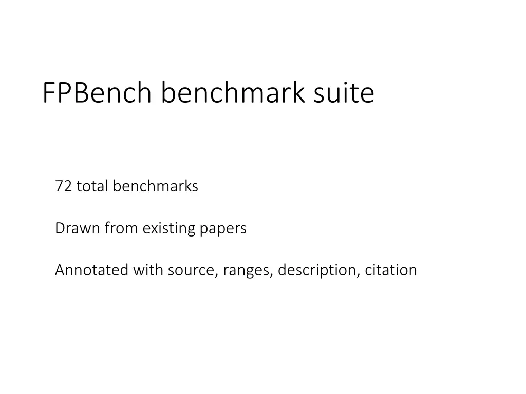 fpbench benchmark suite