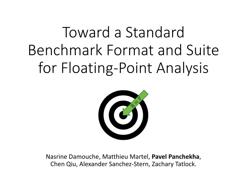 toward a standard benchmark format and suite
