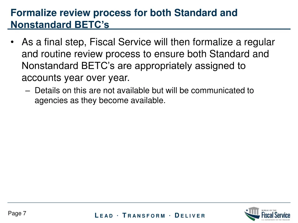 formalize review process for both standard