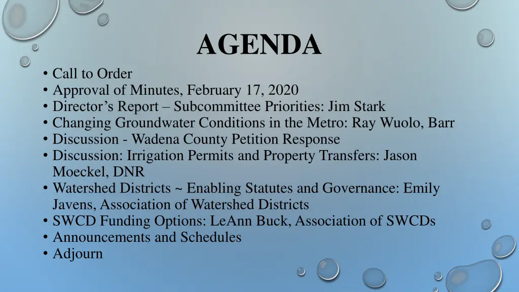 agenda