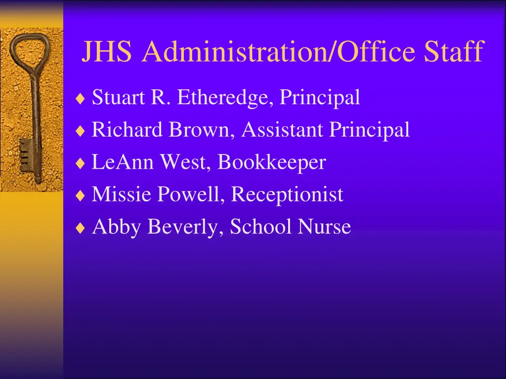 jhs administration office staff