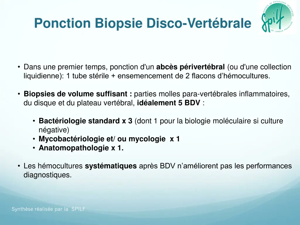 ponction biopsie disco vert brale