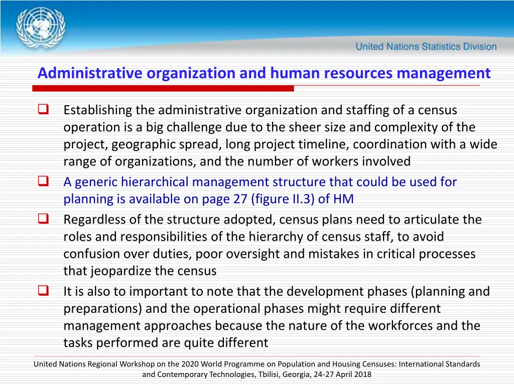 administrative organization and human resources