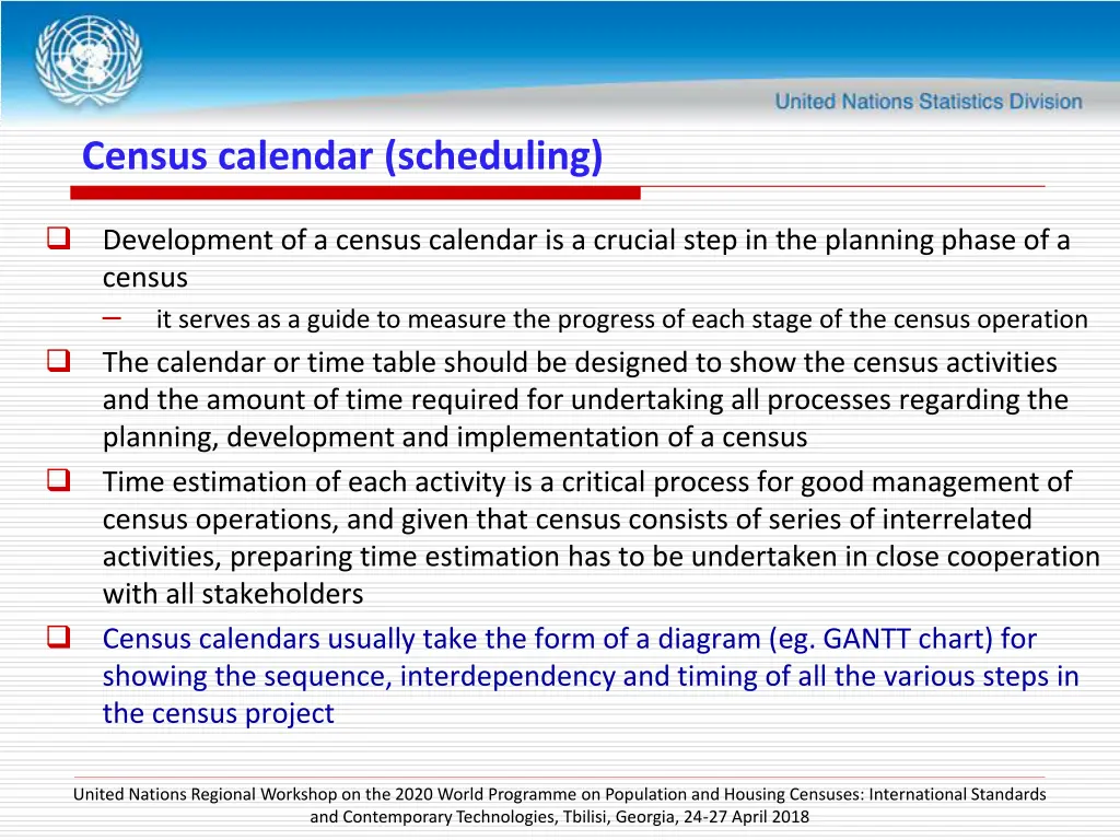 census calendar scheduling