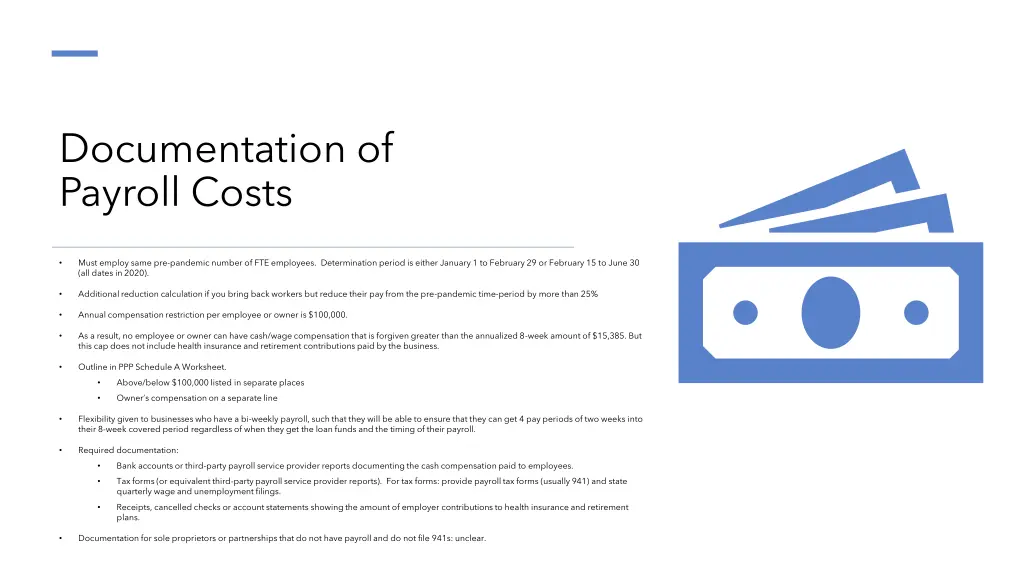 documentation of payroll costs