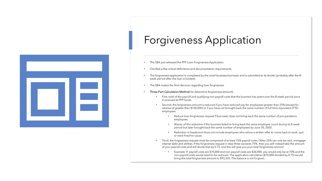 forgiveness application