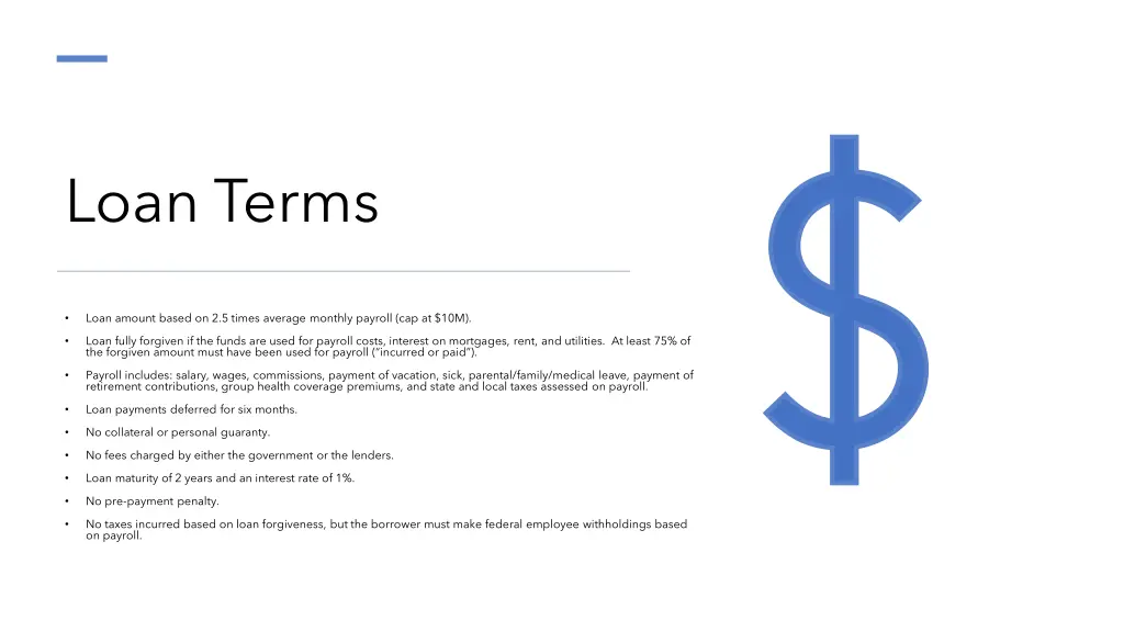 loan terms